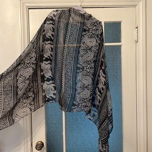 Thailand Black and White Elephant Scarf/Sarong